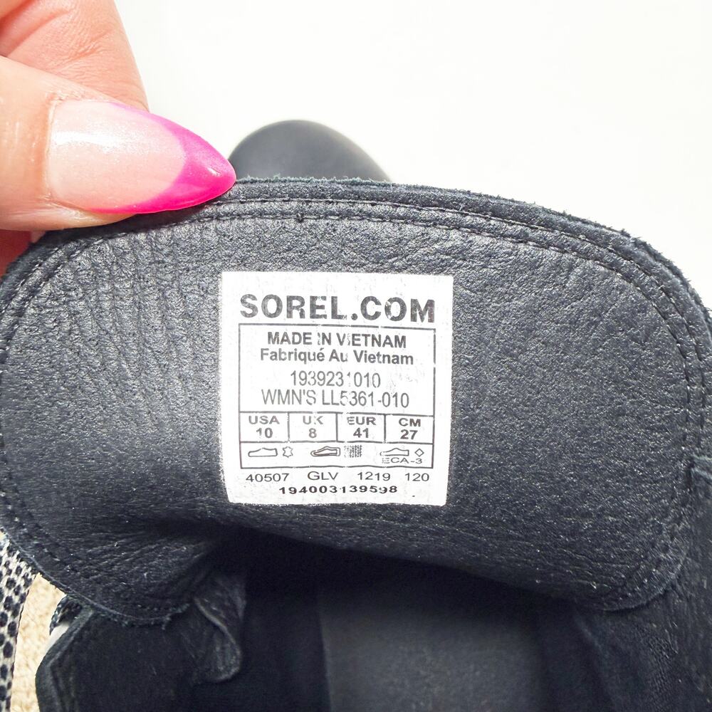 Sorel Black Leather Cate Lace Up Booties Women's Size 10 EUC - Picture 8 of 9